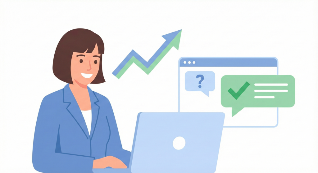 【サービス紹介・メリット部分】チャットで即解決＆成功