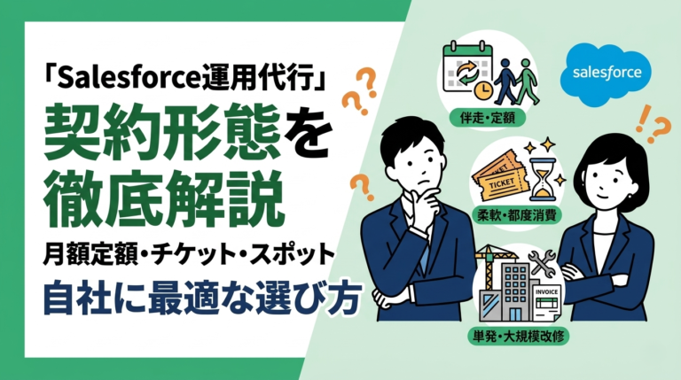 Salesforce運用代行サービスの契約形態（月額定額・チケット制など）を解説