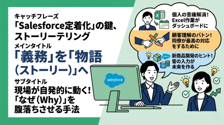 「なぜ入力するのか」腹落ちさせるSalesforce定着化のストーリーテリング